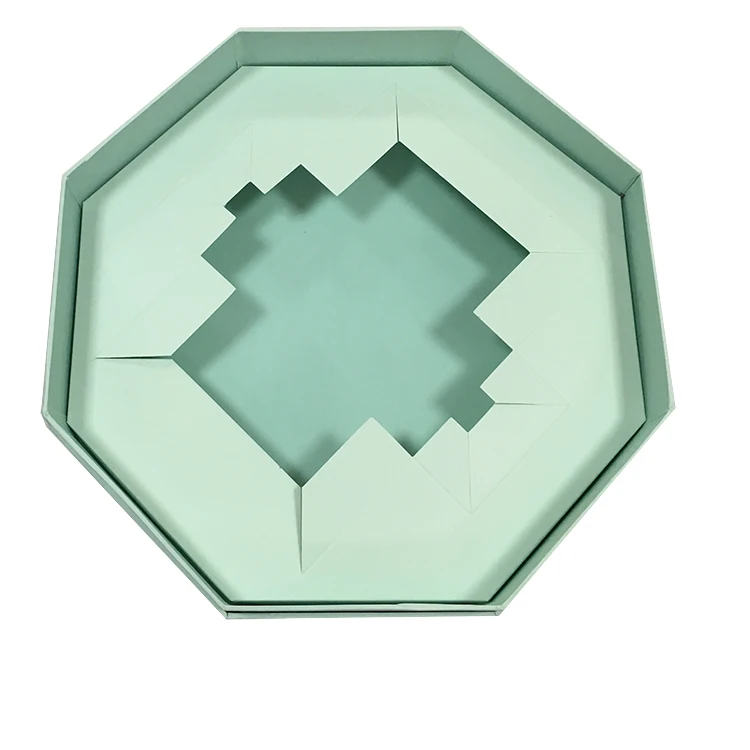 Recycled Luxury Card Board Paper Packing Boxes Octagon Shape Lid And Base Gift Box