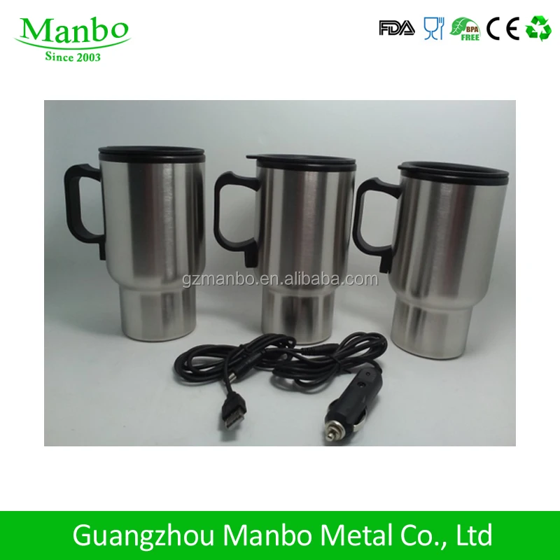Promotion Gift 16oz Stainless Steel Electric Heated Thermo Mug For Car