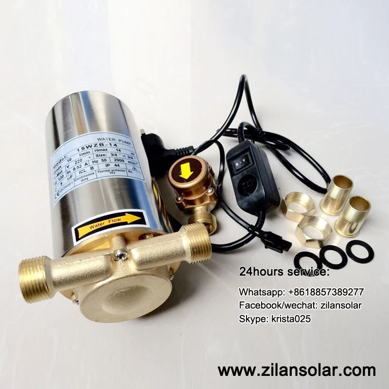 Solar water heater booster pump