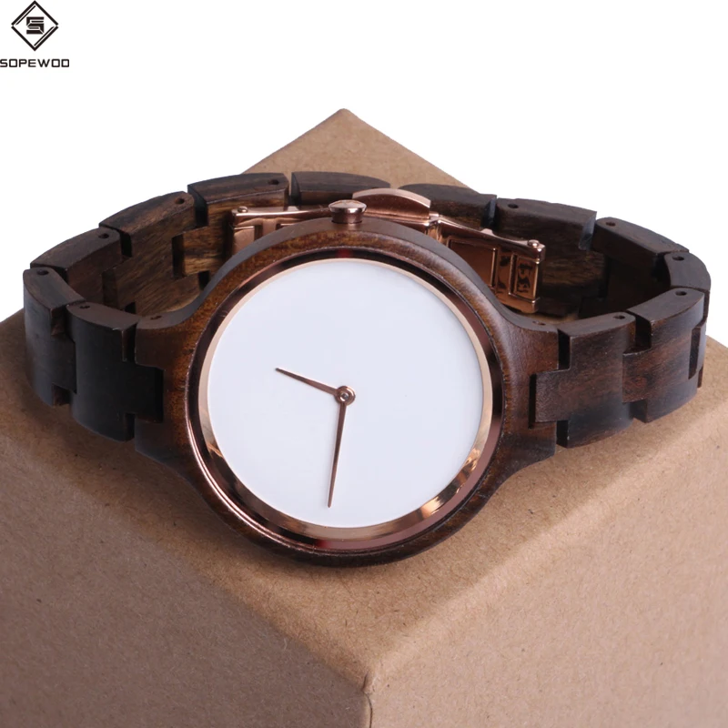 hot selling new quality custom brand logo wood wrist watch minimalist wooden watch oem
