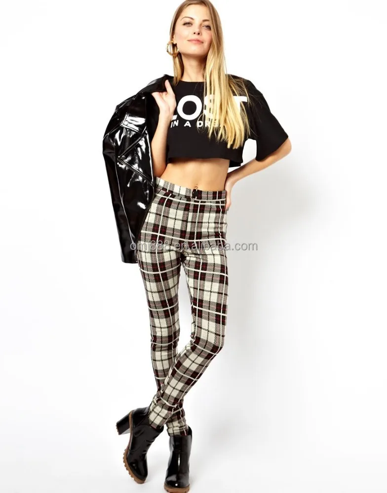 Tube Pants in Plaid Check china products
