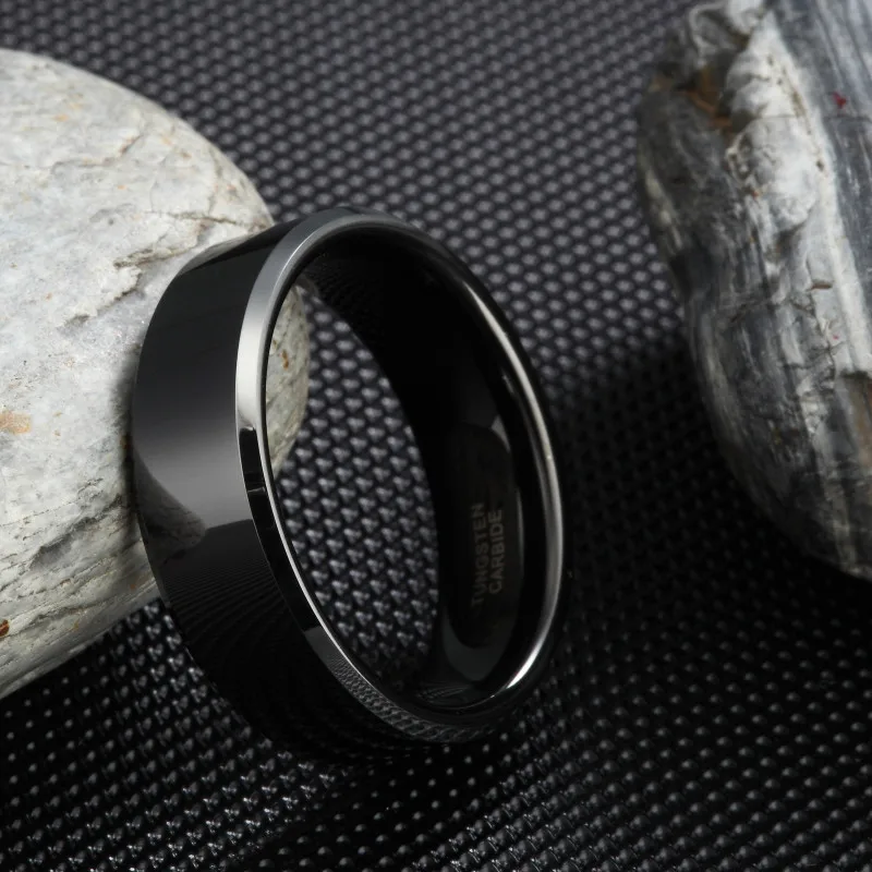 ring classical Men Custom Alliance Black Tungsten carbide jewelry Band mens rings