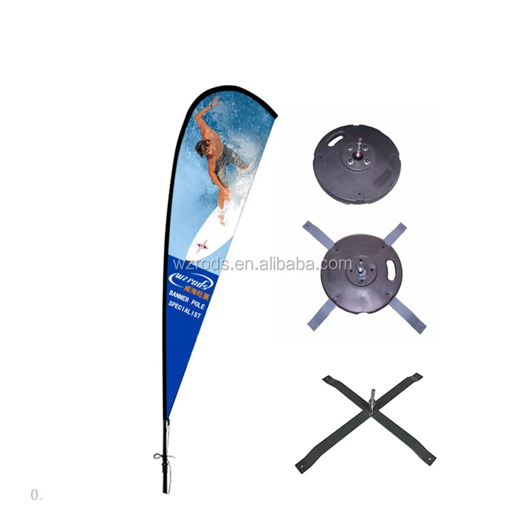 Strong 3 Years Warranty Lagrima Bandera 3.5m Teardrop Flag Pole  For Promotion