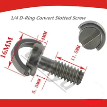 High Quality Sliver 1/4 D-Ring Screw Stainless Steel For Camera Tripod Monopod Quick Release Plate Electronics Accessories