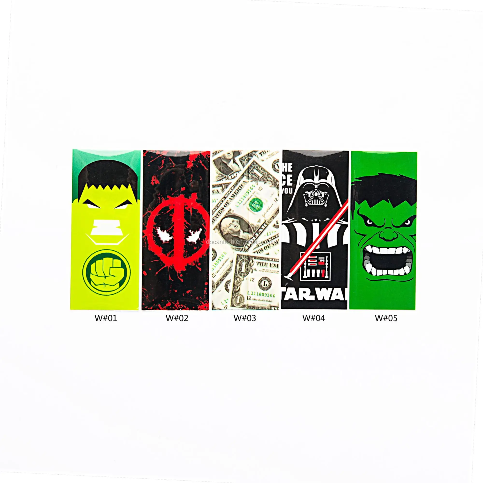 Multiple Colors PVC Wrapper 18650 Battery Heat Shrink Wrap With Cartoon Printing