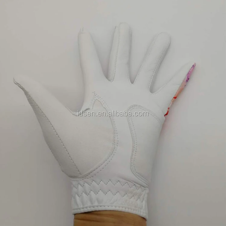 
wholesale oem ladies golf gloves cabretta leather colored LH and RH 2pcs 