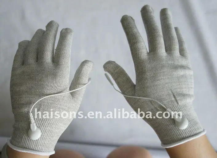 Электропроводящие электродные перчатки электромассажные для