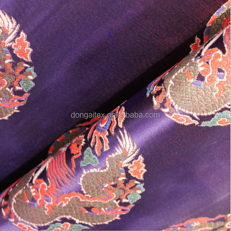 High-grade tapestry satin fabric silk fabric Dragon robe