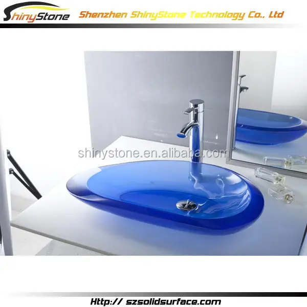Masterpiece chain shop composite solid surface bathroom corner glass wash basin