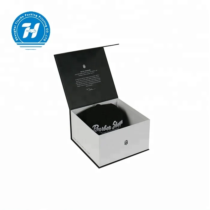 
 Изысканная Складная жесткая картонная подарочная коробка для бейсболки с сертификатом FSC, бумажная упаковочная коробка с пользовательским логотипом  