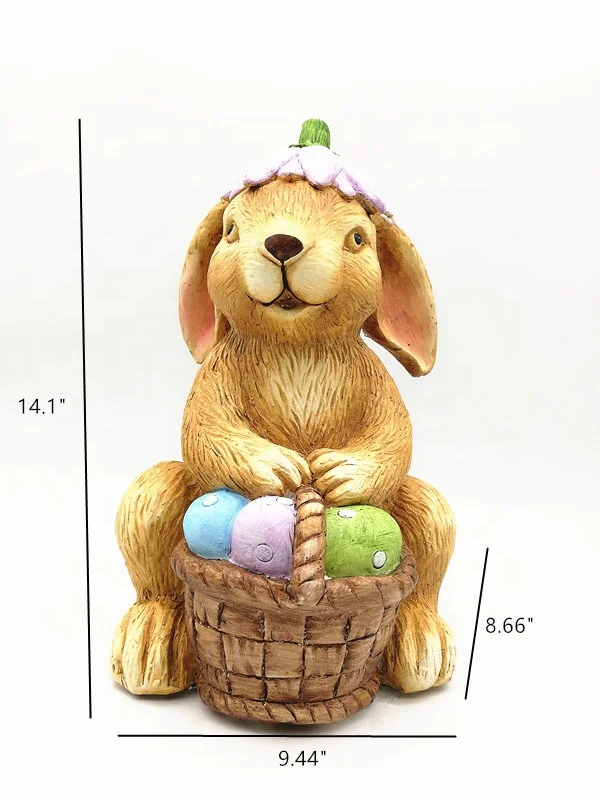 Новый дизайн керамический кролик с корзиной для домашнего декора