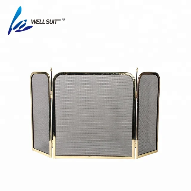 Каминный экран с золотой рамкой