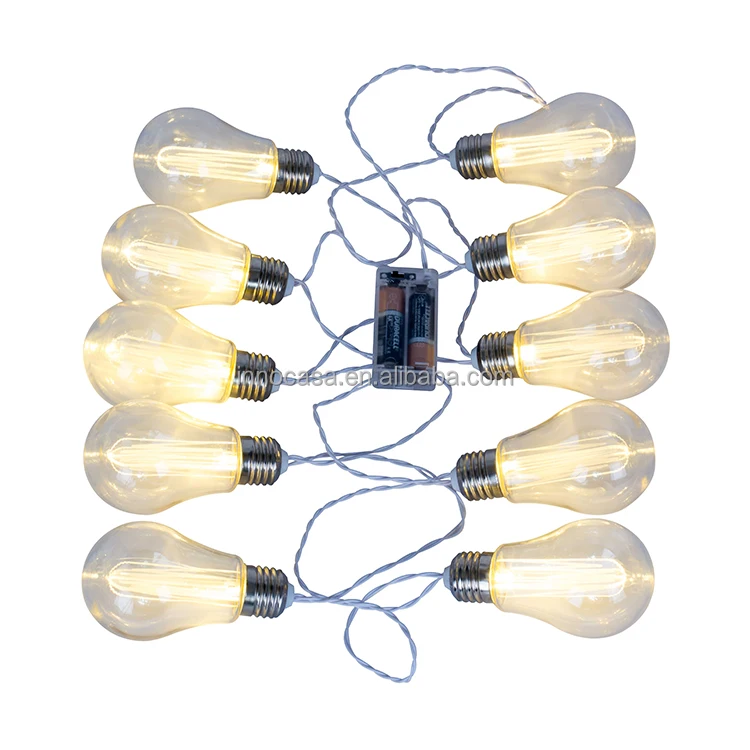 OEM ODM Innovative Battery Operated Fancy  Light Bulb 10 Lights LED String Light for Room Deco