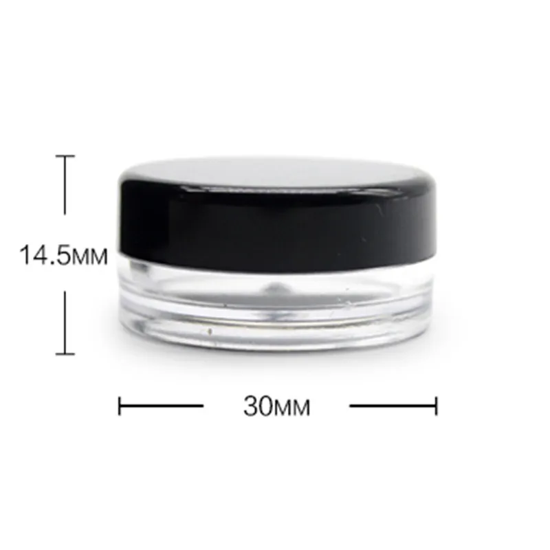 
Wholesale 3g/ml round clear plastic sample ps jar box 10pc/ pack 