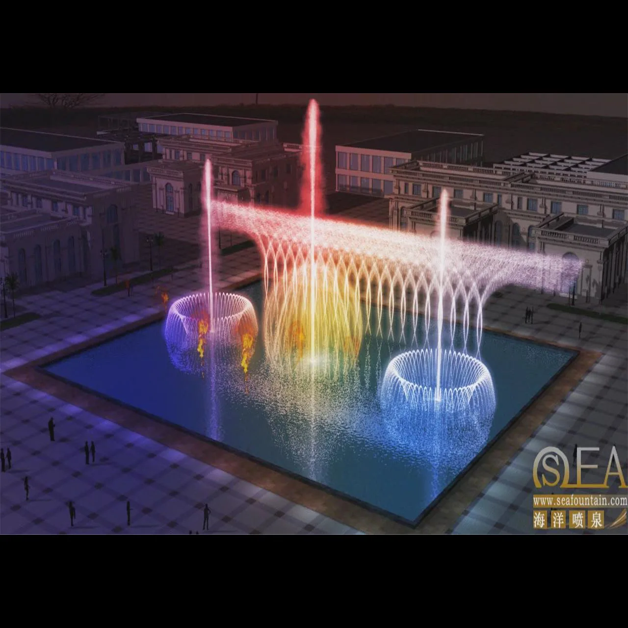 Multicolored shining manufacturer multimedia fountain Chinese experienced factory