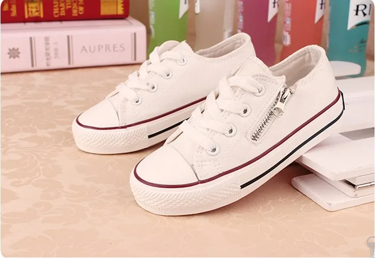 Kids Sneakers 2016 New Spring Lace Up Canvas Shoes for Children Sport Breathable Denim Flat Sneakers