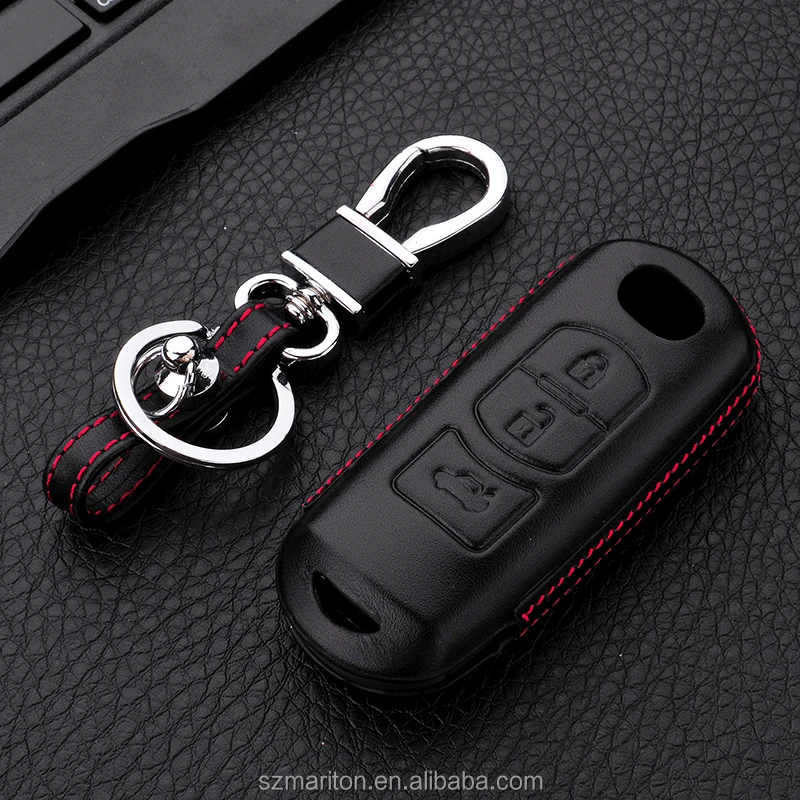 4d Hot Style 3 buttons key smart pattern leather car key cover for M5 M6 Axela CX CX5 CX-7 CX7 CX-RX8 key case