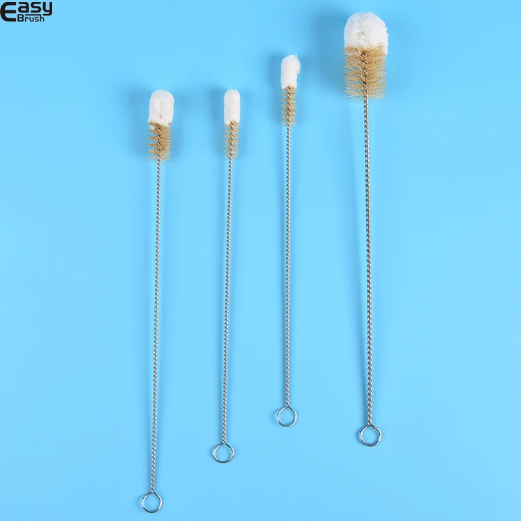 Flexible small round nylon endoscopy tube cleaning brush