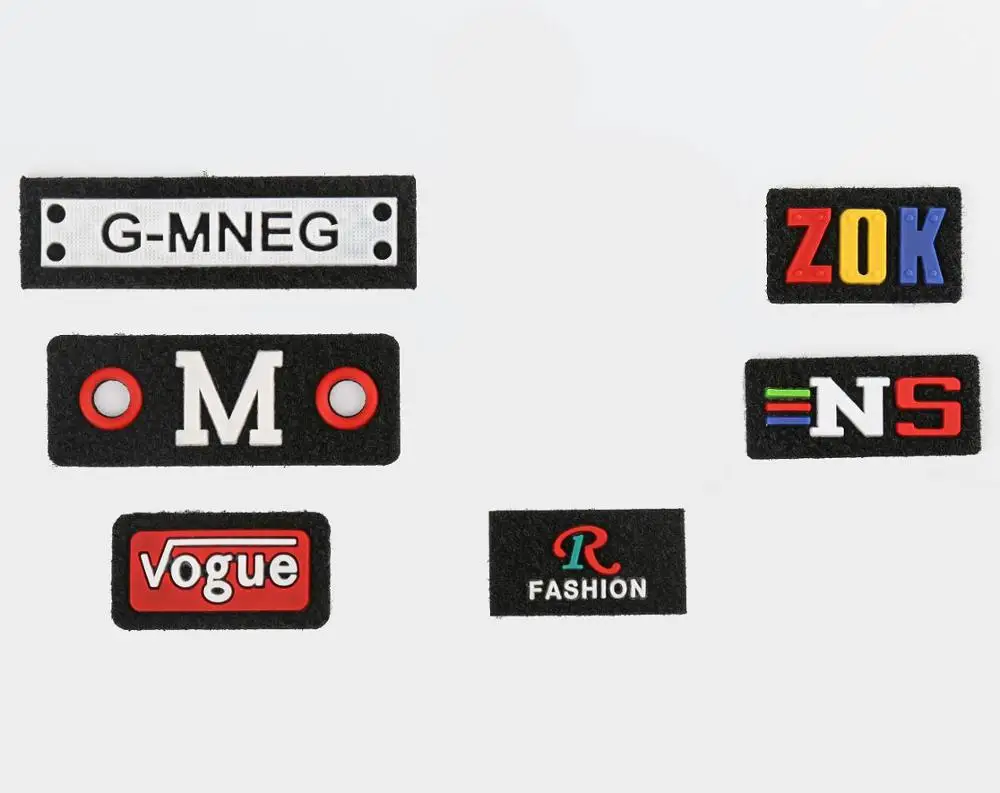 
silicon rubber patch for garments pvc rubber badge for clothing 