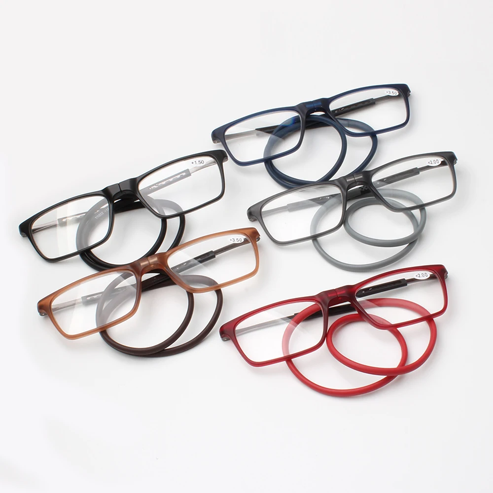 Adjustable hinge magnetic split reader reading glasses