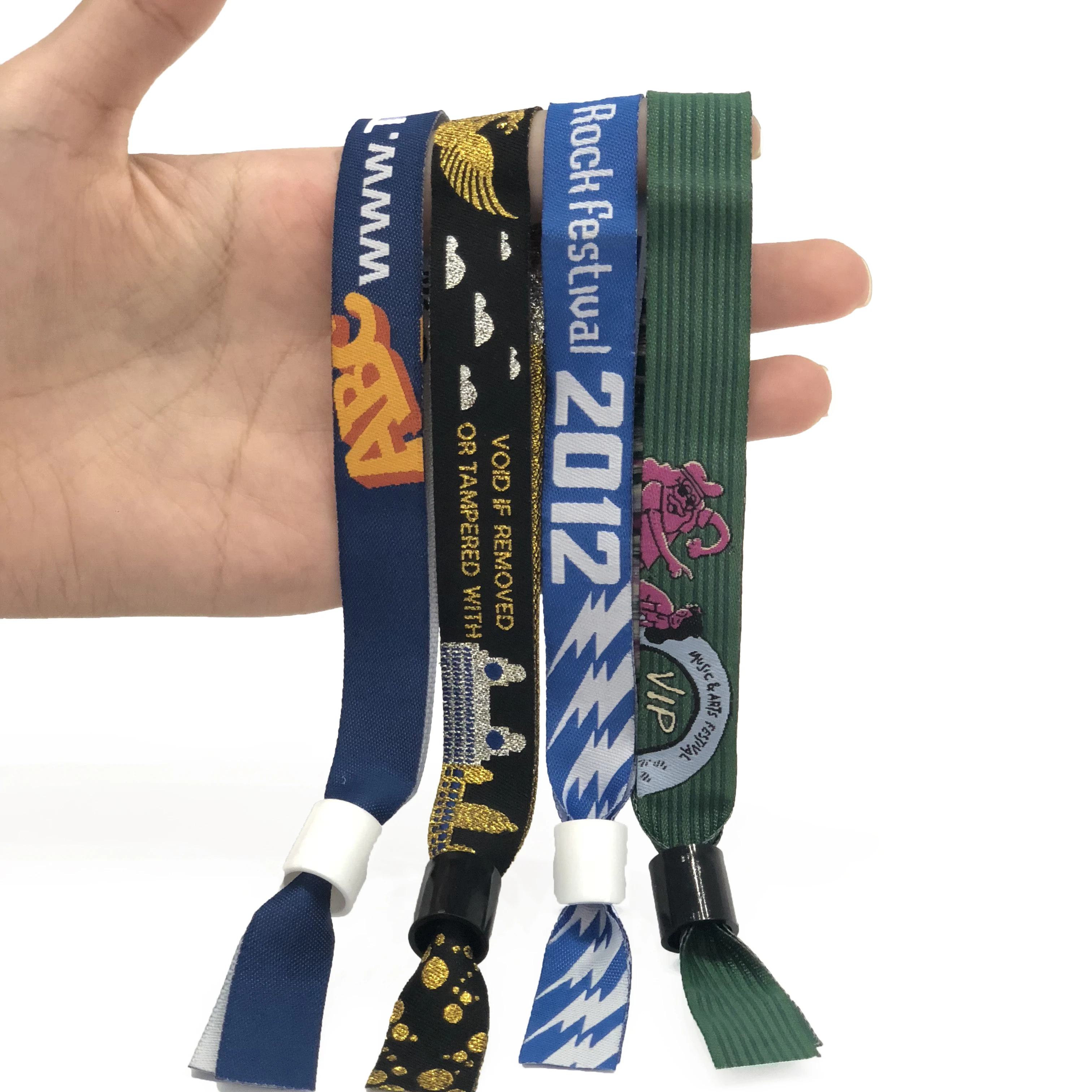 Custom logo printed promotional gifts polyester festival event fabric wrist band for party activity
