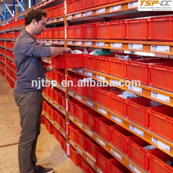 High quality reinforced ribs plastic stacking container storage crates