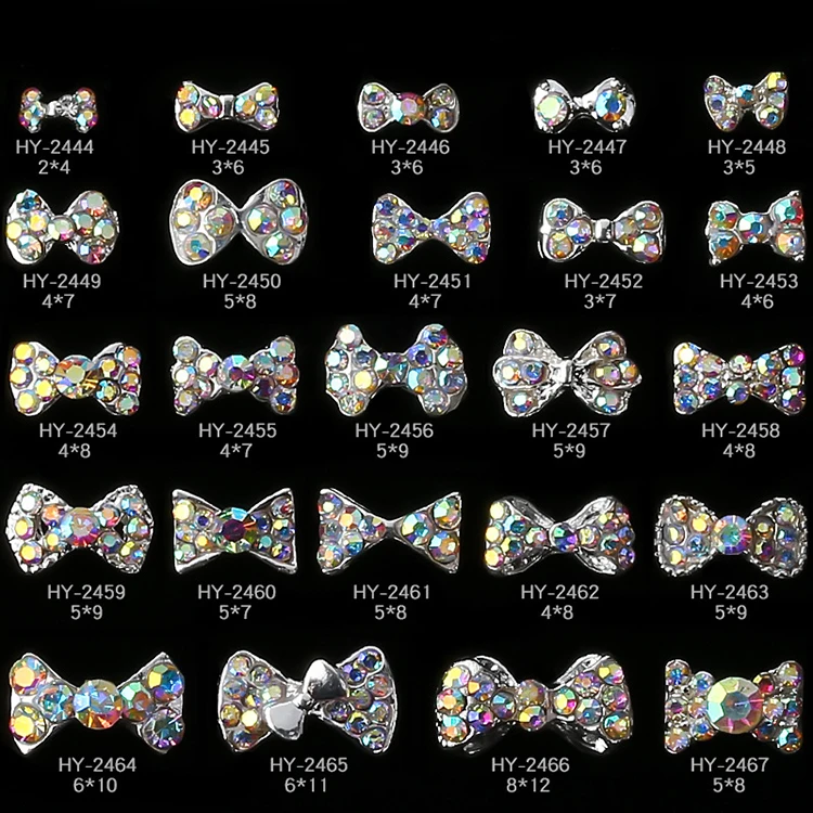 Free Shipping Factory Direct Sale 3d New Nail Alloy Charm Colorful Rhinestone Nail Art 2017