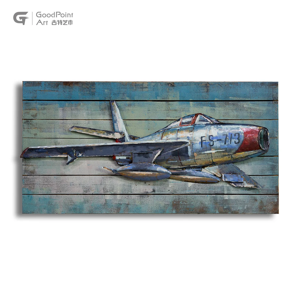 
Eco-friendly homeware 3d shadow box wall art painting new rustic metal car art 