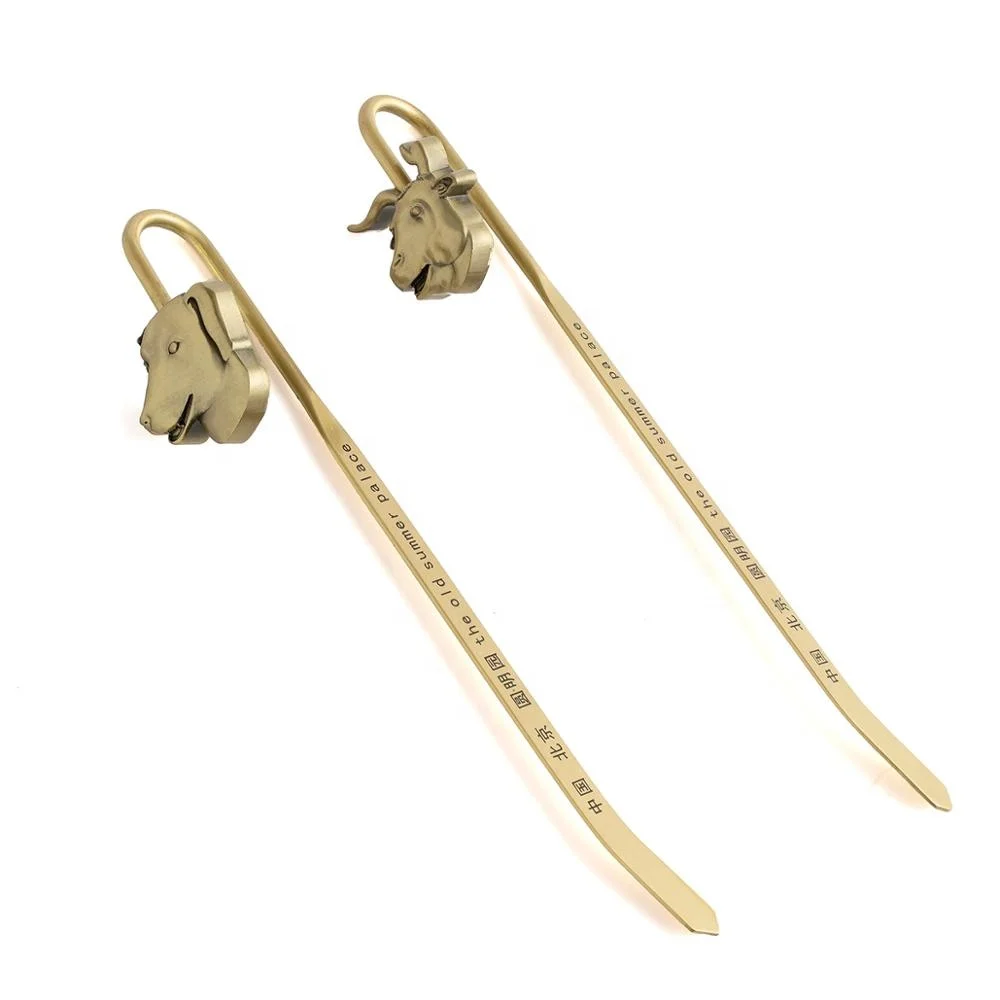 Wholesale metal custom standard size 3D bookmark with dog animal design
