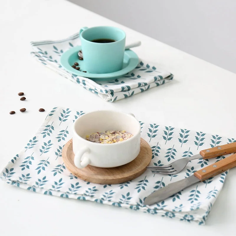 
New design high quality digital printing custom cotton linen home kitchen dish tea towel for sale 