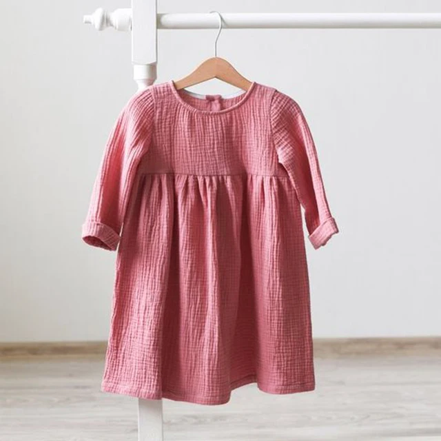 
Beautiful Children Clothes Linen Cotton Baby Girls Dress In Sleeveless 