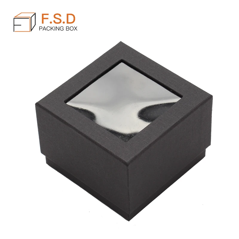 FSD custom single paper transparent  pvc window watch packaging box  wrist watch gift  box