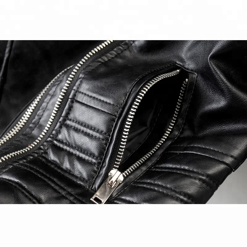 Quilted Slim Fit Black Women Synthetic Leather Jacket With Rivet