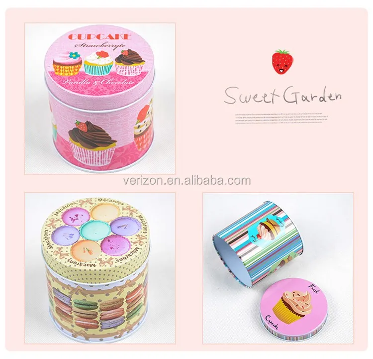 Round Mini Floral Collectables Tin Case Candy Storage Box Wedding Favor Tin Can