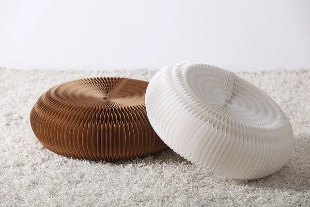 Новый дизайн, модный складной бумажный табурет, легко носить с собой, бумажная зеленая мебель