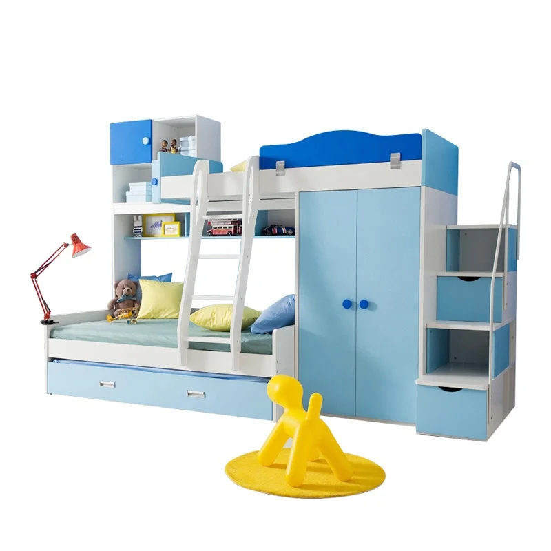 Foshan Factory Direct Marketing Multifunctional Kids Wardrobe Bunk Bed