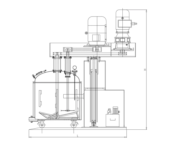 FDL1000 Putty vacuum mixer Industrial Paint Mixer, adhesive/printing paste double shaft mixer CE Certificate
