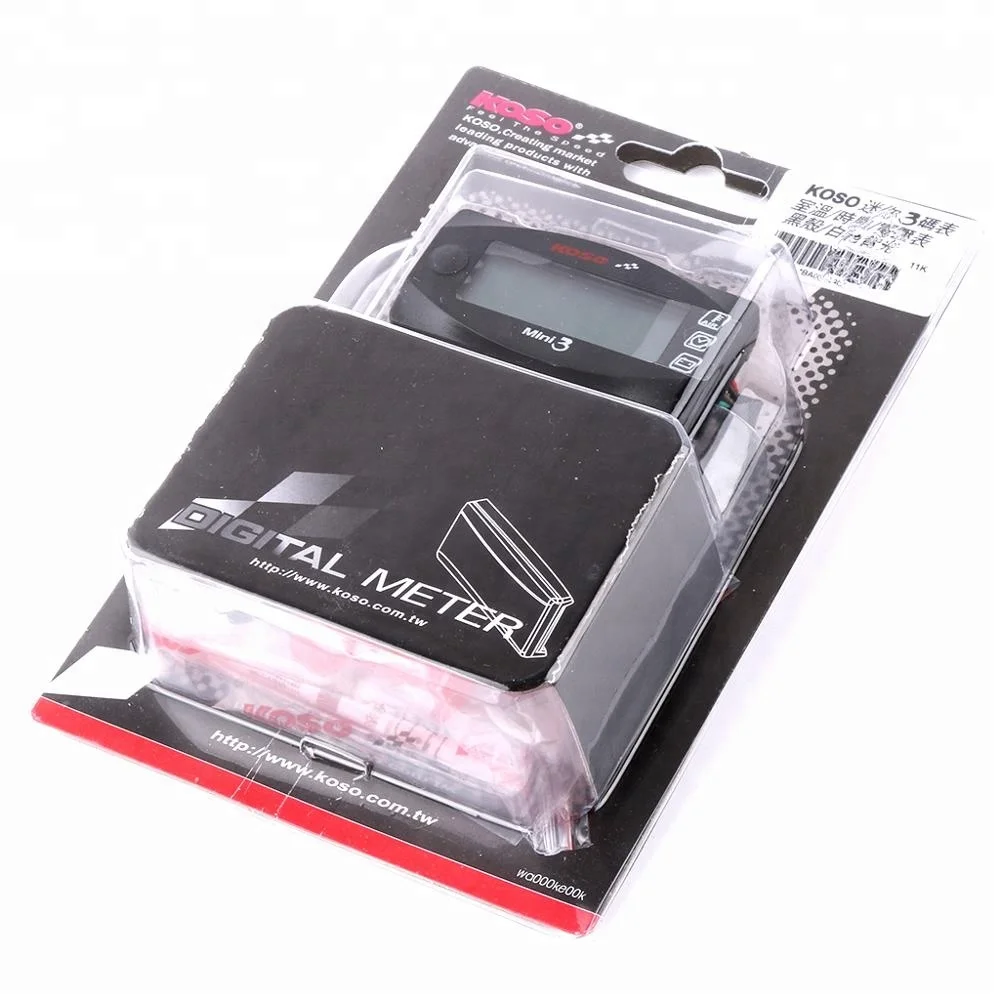 KOSO Mini Style Instruction LED Display Meter KOSO MINI 3 (Water Temp+Time+Volt Meter) for Racing and Scooter Bike
