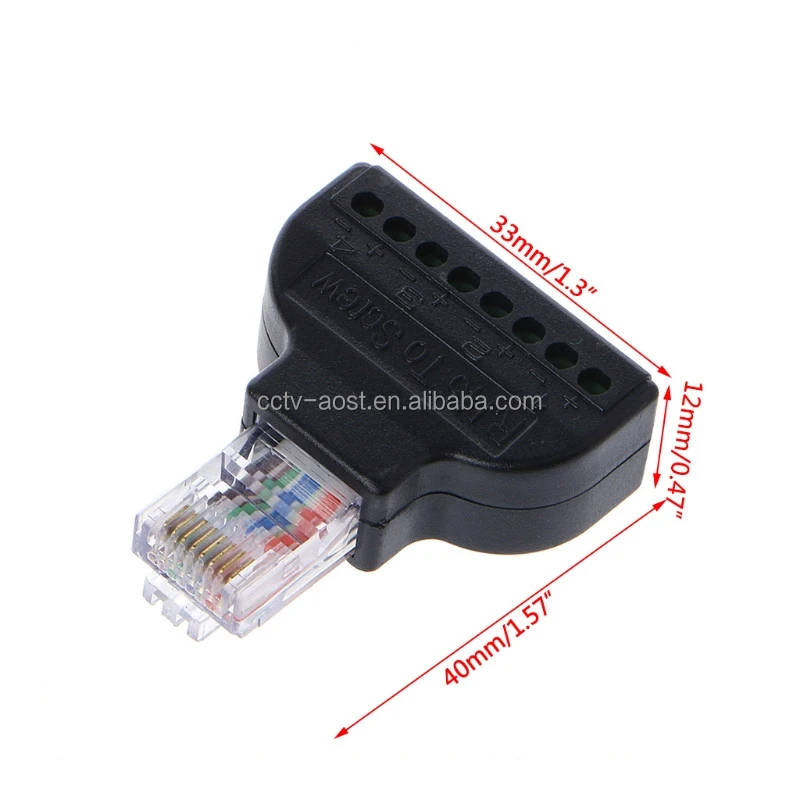 RJ45 Converter Block Screw Terminal Ethernet Adaptor Male To 8 Pin AV Terminal Screw Adapter Plug