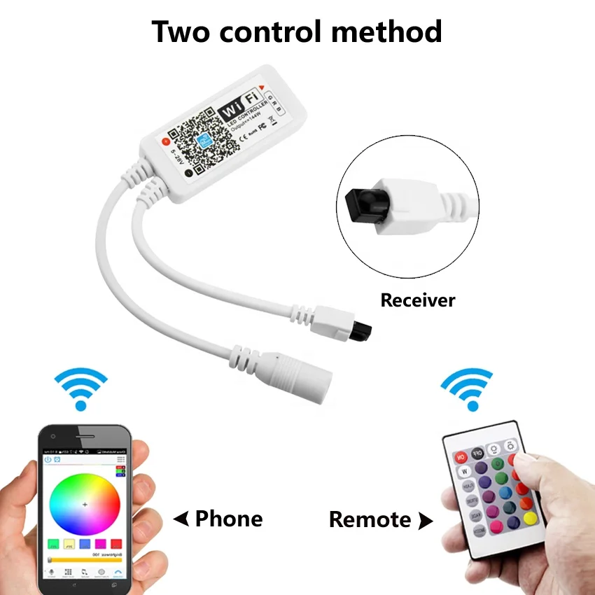 DC5-24V IR Remote Control WIFI LED RGBW Controller for LED Strip RGBW RGBWW IOS/Android