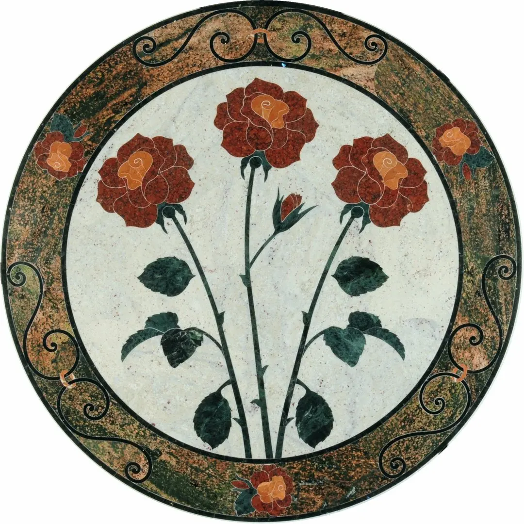 
Water Jet Medallion Marble Inlay Flooring With Promotional Price 