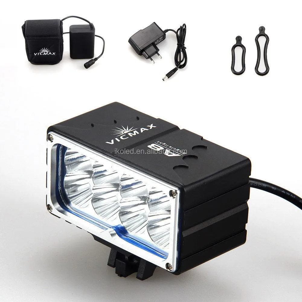 8LED Front Head Bike Bicycle light Cycling Rechargeable Light Headlamp & Waterproof battery pack