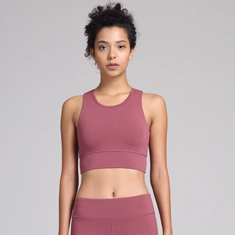 Gym Clothing Shockproof Sports Bra Stretch Push Up Padded Fitness Vest Breathable Underwear Yoga Running Sport Bra Top Tops