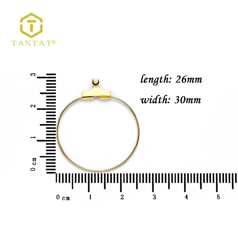 Real Gold Plated Earring Hoop Finding Components Loop For DIY Jewelry Making