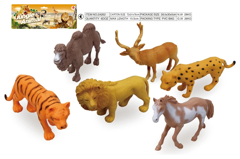 Small Miniature Toys Collectible Plastic Wild Animals Zoo Figurine for Vending Machines