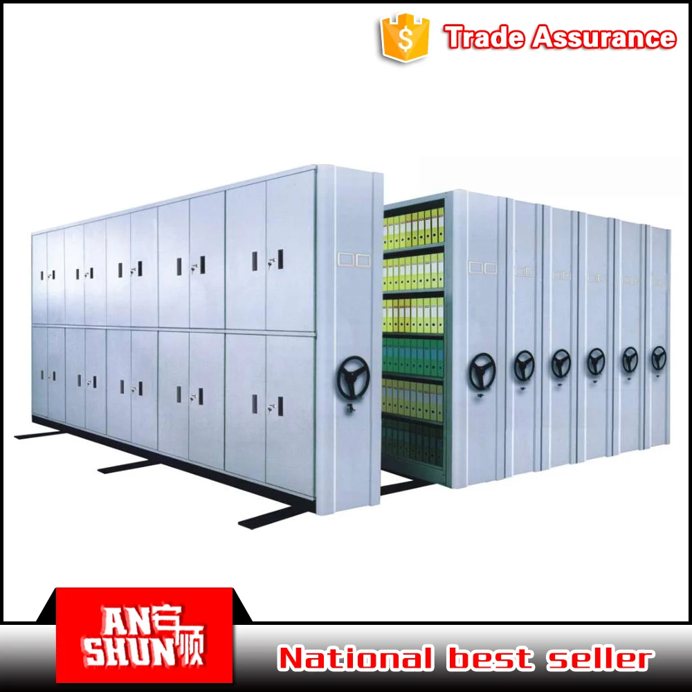 sliding library shelves Metal Compactor shelf cupboards  metal high density mobile shelving system for office steel cabinet