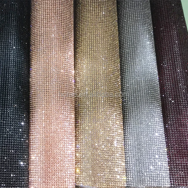 Hot sale Crystal Sheet Wholesale Rhinestone Mesh Sheet for clothing shoes and bags
