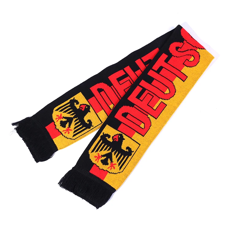 European acrylic knitted Poland flag design football scarf for Poland