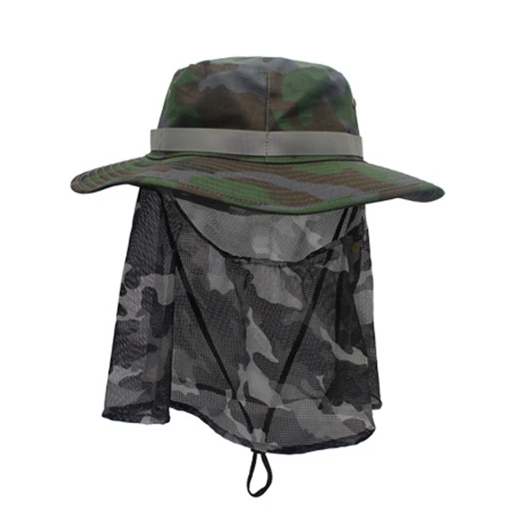 Custom Hunting Fishing Hiking Outdoor Crimping Cool Mesh Brim Camouflage Boonie Bucket Hat