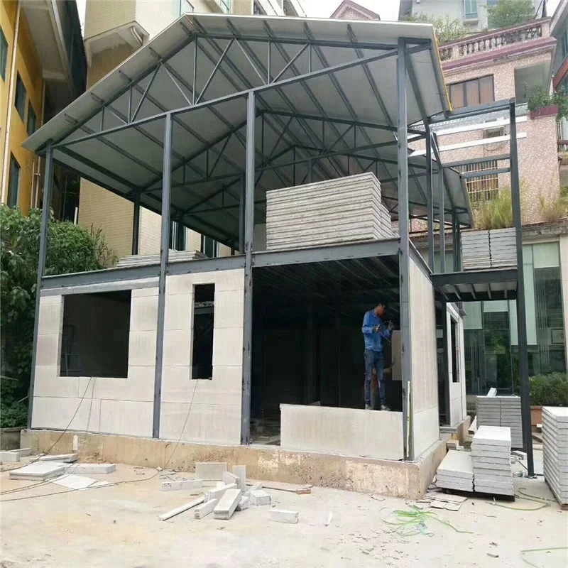 Prefabricated House Light Steel Frame Precast Concrete House EPS Cement board Villa